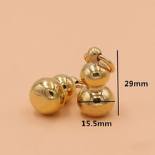 画像をギャラリービューアに読み込む, A 1pcs Solid Brass Gourd Shape Cute Keyring Charms Pendants Jewelry Hardware DIY Leather Crafts for Gifts Toy High Quality CLOXY