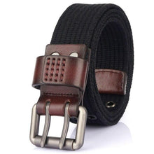 Cargar imagen en el visor de la galería, Canvas Belt Thickened Men&#39;s Double Pin Buckle Belt Fashion Casual Jeans Belt MN2021