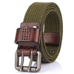 Canvas Belt Thickened Men's Double Pin Buckle Belt Fashion Casual Jeans Belt MN2021