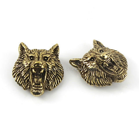 B 1 X Brass Wolf Demon Devil Conchos Screwback Material Animal Head Design Leather Bag Wallet Chain Button Rivet Connector