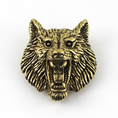 B 1 X Brass Wolf Demon Devil Conchos Screwback Material Animal Head Design Leather Bag Wallet Chain Button Rivet Connector