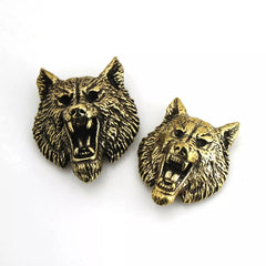 B 1 X Brass Wolf Demon Devil Conchos Screwback Material Animal Head Design Leather Bag Wallet Chain Button Rivet Connector