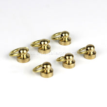 Afbeelding in Gallery-weergave laden, B 10Pcs Solid Brass Ball Post Studs Rivet with D ring Screwback Round Head Nails Spots Spikes Leather Craft DIY Accessories