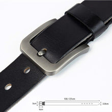 画像をギャラリービューアに読み込む, Men Leather Belt Hard Brushed Steel Buckle Soft Original Leather Men&#39;s Genuine Leather Belt Accessories