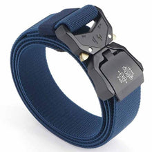 Carregar imagem no visualizador da galeria, Elastic Jeans Belt For Men Aluminum Alloy Pluggable Buckle Training Tactical Belts Comfortable Male Belt Hunting