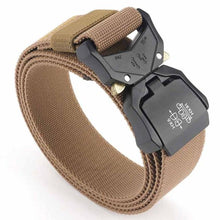 Carica l&#39;immagine nel visualizzatore di Gallery, Elastic Jeans Belt For Men Aluminum Alloy Pluggable Buckle Training Tactical Belts Comfortable Male Belt Hunting