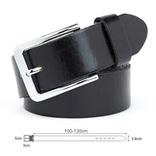 Cargar imagen en el visor de la galería, Men Belt Natural Cowhide Men&#39;s Belt Hard Solid Alloy Buckle Cowhide Without Interlayer Leather Belt Mens