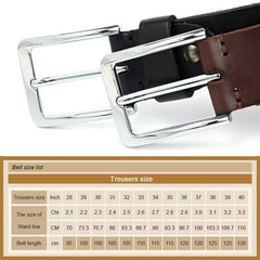 Men Belt Natural Cowhide Men's Belt Hard Solid Alloy Buckle Cowhide Without Interlayer Leather Belt Mens