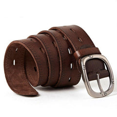 Genuine Leather For Men Natural Cowhide Alloy Pin Buckle Jeans Belt Cowskin Casual Belts Business Belt