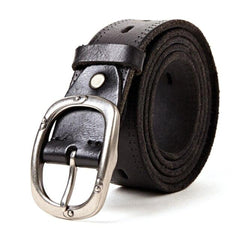 Genuine Leather For Men Natural Cowhide Alloy Pin Buckle Jeans Belt Cowskin Casual Belts Business Belt