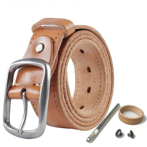 Leather Alloy Pin buckle Soft Original Belt for Men Genuine Leather Without Interlayer Casual Belt