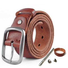 Leather Alloy Pin buckle Soft Original Belt for Men Genuine Leather Without Interlayer Casual Belt