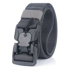 Men's Military Tactical Belt Hard ABS Magnetic Quick Release Buckle Men's Army Belt Soft Genuine Nylon Casual Belt MD055