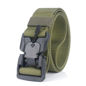 Men's Military Tactical Belt Hard ABS Magnetic Quick Release Buckle Men's Army Belt Soft Genuine Nylon Casual Belt MD055