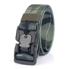 Men's Military Tactical Belt Hard ABS Magnetic Quick Release Buckle Men's Army Belt Soft Genuine Nylon Casual Belt MD055