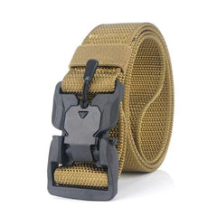 Men's Military Tactical Belt Hard ABS Magnetic Quick Release Buckle Men's Army Belt Soft Genuine Nylon Casual Belt MD055