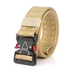 Men's Military Nylon Belt Hard Metal Buckle Classic Tactical Belt Soft Real Nylon 3.8cm Outdoor Sports Belt