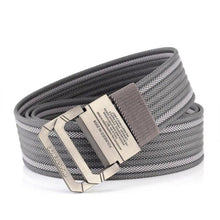 Carica l&#39;immagine nel visualizzatore di Gallery, Canvas Belt Double Ring Metal Buckle Men Belt Comfortable Cowboy Jeans Belt Black Outdoor Sport Casual Male Waistband
