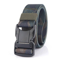 Men's Military Tactical Belt Hard Metal Buckle Magnetic Quick Release Buckle Army Belt Soft Genuine Nylon Casual Belt