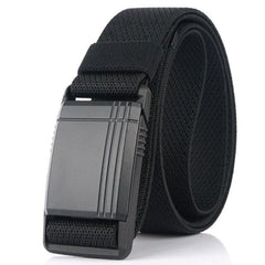 Genuine Tactical Belt Metal Buckle Quick Release Magnetic Buckle Real Nylon Elastic Belt Military Army Belt