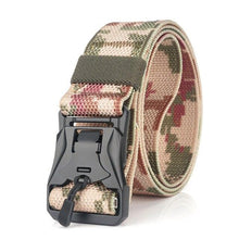 Carica l&#39;immagine nel visualizzatore di Gallery, Metal Magnetic Buckle Tactical Belt Multifunctional Outdoor Training Belt Quick Release Trouser Belt Nylon Camouflage Belt